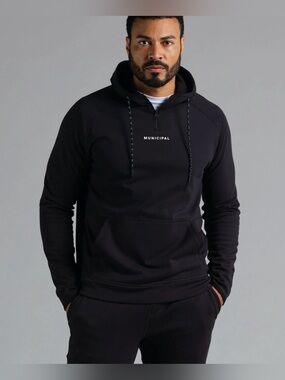 Municipal Men's Training Camp Prof Hoodie Black Half-Zip Hoodie